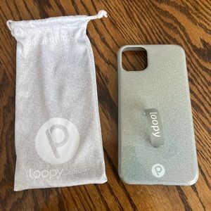 NWT Silver glitter loopy case I phone 11 PRO Max